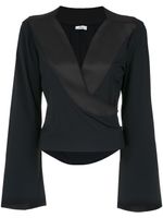 Amir Slama wrap style blouse - Noir - thumbnail