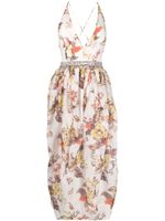 ZIMMERMANN Matchmaker Tulip floral-print midi dress - Tons neutres