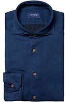 ETON Contemporary Fit Denim shirt Marine, Effen