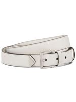 Prada ceinture en cuir à plaque logo - Blanc