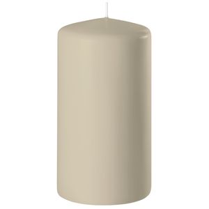 1x Beige cilinderkaars/stompkaars 6 x 8 cm 27 branduren