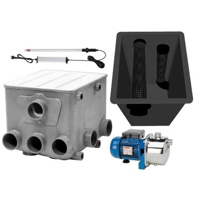 AquaForte Trommelfilter + Spoelpomp + UV-C + Biokamer AquaForte Trommelfilter + Spoelpomp + UV-C + Biokamer
