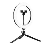 A26 Desktop 10 LED Selfie Ring Light Statief Stand Telefoon Clip Mount Vlogging Video Licht Live Broadcast Kit