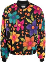 Saint Laurent veste bomber à fleurs - Noir