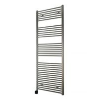 Sanicare elektrische design radiator 60x112cm inox-look met Bluetooth en thermostaat links zwart - thumbnail