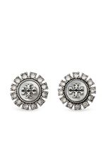 Tory Burch boucles d'oreilles Double-T serties de cristaux - Argent