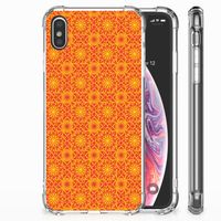 Apple iPhone Xs Max Doorzichtige Silicone Hoesje Batik Oranje