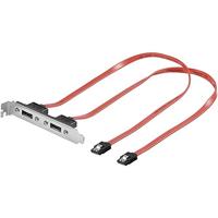 Goobay SATA 2 x SATA L naar eSATA I kabel SATA 0,5 m rood - SATA-kabel