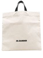 Jil Sander sac cabas en lin à logo imprimé - Blanc