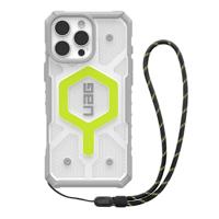 URBAN ARMOR GEAR Bundel Pathfinder MS Case / Lanyard compatibel met Apple iPhone 16 Pro Max (Draadloos / Magnetisch opladen compatibel, case incl. band) neon (zwart / grafiet)