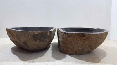 Waskommen riviersteen set RM220323AB, 47x35x15 cm Waskommen riviersteen set RM220323AB, 47x35x15 cm