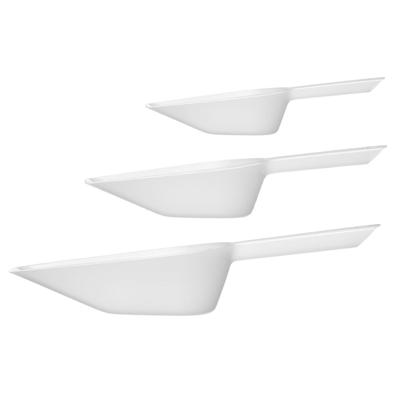 Keukenhulp voedsel doseer schepjes - kunststof - 800/450/250 ml - 3 formaten mix - opstaande rand