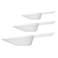 Keukenhulp voedsel doseer schepjes - kunststof - 800/450/250 ml - 3 formaten mix - opstaande rand