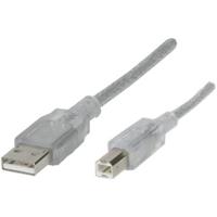 Renkforce USB-kabel USB 2.0 USB-A stekker, USB-B stekker 3.00 m Transparant RF-4538148 - thumbnail