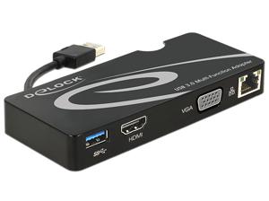 DeLOCK Adapter USB 3.0 > HDMI / VGA + Gigabit LAN + USB 3.0 adapter