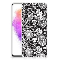 Samsung Galaxy A73 5G TPU Case Black Flowers - thumbnail