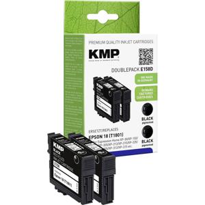 KMP Inktcartridge vervangt Epson 18, T1801 Compatibel 2-pack Zwart E158D 1622,4821