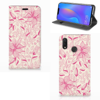 Huawei P Smart Plus Smart Cover Pink Flowers - thumbnail