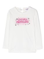 Chiara Ferragni Kids sweat en coton à logo imprimé - Blanc