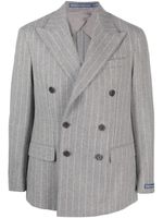 Polo Ralph Lauren blazer rayé à boutonnière croisée - Gris