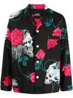 Yohji Yamamoto chemise en coton Wildside à imprimé tête de mort - Noir