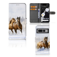 Google Pixel 7 Pro Telefoonhoesje met Pasjes Paarden