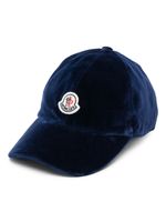 Moncler casquette en coton à logo appliqué - Bleu