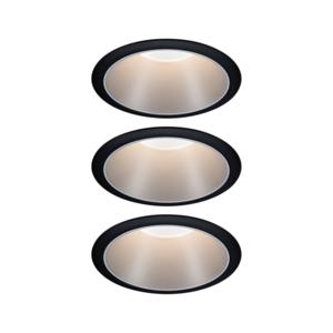 Paulmann 93408 Cole Coin Inbouwlamp Set van 3 stuks LED 18 W Zwart, Zilver