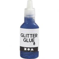 Creotime glitterlijm blauw 25 ml