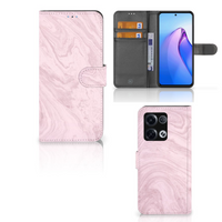 OPPO Reno8 Pro Bookcase Marble Pink - Origineel Cadeau Vriendin - thumbnail