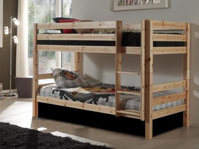 Bed ALIZE stapelbed 90x200 cm natuurlijke pijnboom zonder tent zonder lades