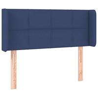 vidaXL Hoofdbord met randen 93x16x78/88 cm stof blauw, hoofdeinde, houten hoofdeinde, bedonderdeel, houten hoofdbord, slaapkamermeubel, bedaccessoire