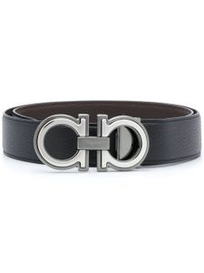 Ferragamo ceinture en cuir Gancini - Noir