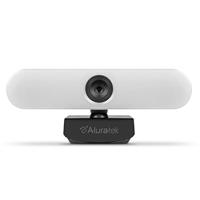 Aluratek 4K HD-ringlichtwebcam met dubbele stereo-ruisonderdrukkende microfoons, instelbaar licht, autofocus, ingebouwde statiefbevestiging, universeel compatibel