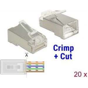 Delock 86454 RJ45 Krimp+Cut-stekker Cat.6 STP 20 stuks