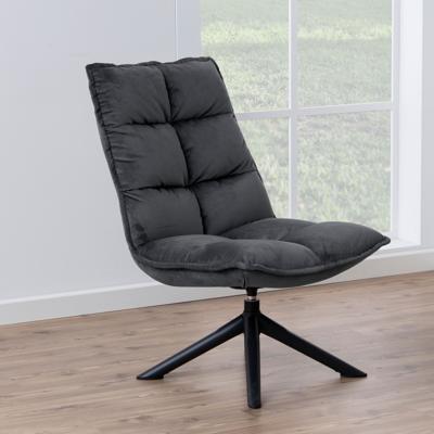 Bendt Fauteuil 'Loua' Velvet, kleur Dark Grey