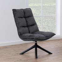 Bendt Fauteuil 'Loua' Velvet, kleur Dark Grey
