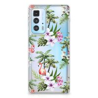 Motorola Edge 20 Pro TPU Hoesje Flamingo Palms - thumbnail