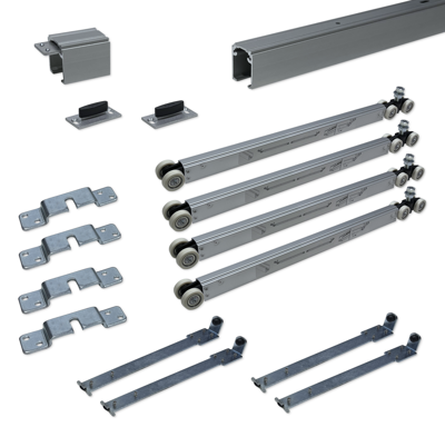 Argenta Proslide complete schuifdeurset 4 meter rail - Dubbele softclose - Minimale deurbreedte 930mm - Max. 100kg - Opbouw bevestiging Argenta Proslide complete schuifdeurset 4 meter rail - Dubbele softclose - Minimale deurbreedte 930mm - Max. 100kg - Opbouw bevestiging