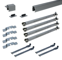 Argenta Proslide complete schuifdeurset 4 meter rail - Dubbele softclose - Minimale deurbreedte 930mm - Max. 100kg - Opbouw bevestiging