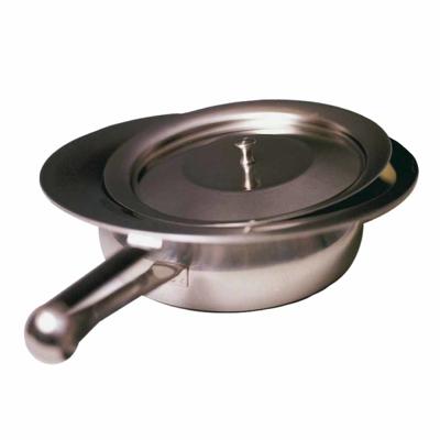 Ondersteek RVS met handgreep en deksel