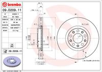 Remschijf BREMBO, Remschijftype: Binnen geventileerd, u.a. für Jeep, Fiat