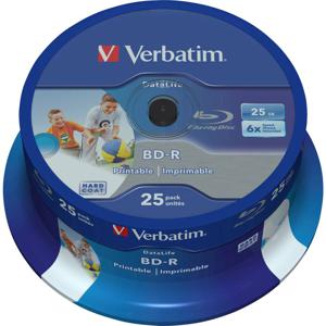 Verbatim 43811 Blu-ray BD-R SL disc 25 GB 25 stuk(s) Spindel Bedrukbaar, Antikras-coating