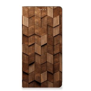 Book Wallet Case voor Motorola Moto G72 Wooden Cubes