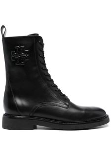 Tory Burch bottines Double T à plaque logo - Noir