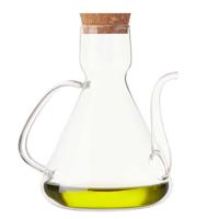 Vivalto Azijn/olie fles met schenktuit en kurk dop - borosilicaat glas - 750 ml - 18cm - Luxe versie