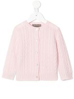 N.PEAL KIDS cardigan en maille torsadée - Rose