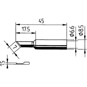 Ersa 0832AD Soldeerpunt Schuin, Ersadur Grootte soldeerpunt 1.50 mm Inhoud: 1 stuk(s)