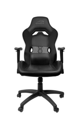 Speedlink LOOTER Gaming Chair - ergonomische gaming stoel met schommelfunctie, verstelbare armleuningen, individueel in hoogte verstelbaar, belastbaar tot 140 kg, synthetisch leer, zwart