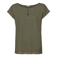 Overshirt met cut-outs en contrastnaad, olijfgroen 40/42